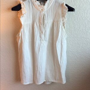Women's Cream Sleeveless Top